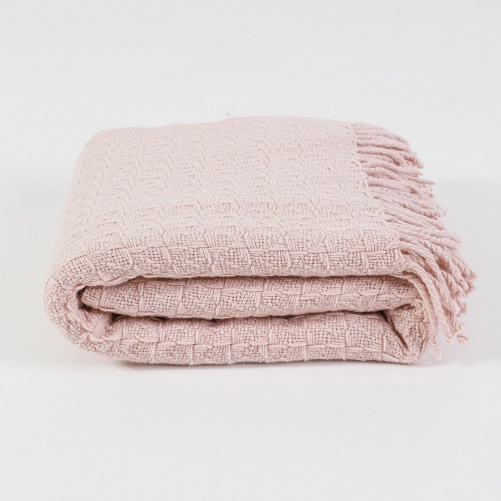 Вовняний плед-покривало 140х200см 380г/м2 19P-14-pink (Рожевий)