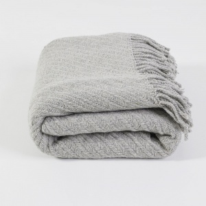 Вовняний плед-покривало 140х200см 380г/м2 19P-14-grey (Сірий)