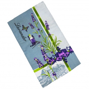 Кухонний рушник рогожка з петелькою та принтом lavender with perfume 35х61см 180г/м2 (Лавандовий)