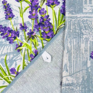 Кухонний рушник рогожка з петелькою та принтом lavender with perfume 35х61см 180г/м2 (Лавандовий)