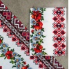Рушник вафельний з принтом вишивки та червоними квітами GM Textile 35х61см 180г/м2 (Різнокольоровий)