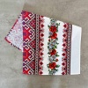Рушник вафельний з принтом вишивки та червоними квітами GM Textile 35х61см 180г/м2 (Різнокольоровий)