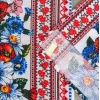 Рушник вафельний з принтом вишивки та квітами GM Textile 35х61см 180г/м2 (Різнокольоровий)