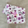 Кухонное полотенце рогожка с принтом Paris and Fashion Girl GM Textile 35х61см 180г/м2 (Бело-розовий)