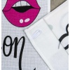Кухонний рушник рогожка з принтом Fashion is my passion GM Textile 35х61см 180г/м2 (Біло-рожевий)