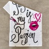 Кухонний рушник рогожка з принтом Fashion is my passion GM Textile 35х61см 180г/м2 (Біло-рожевий)