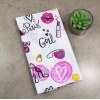 Кухонное полотенце рогожка с принтом Paris and Fashion Girl GM Textile 35х61см 180г/м2 (Бело-розовий)