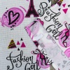 Кухонное полотенце рогожка с принтом Paris and Fashion Girl GM Textile 35х61см 180г/м2 (Бело-розовий)