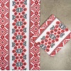 Полотенце вафельное с принтом вышивки GM Textile 35х61см 180г/м2 (Бело-красный)