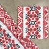 Полотенце вафельное с принтом вышивки GM Textile 35х61см 180г/м2 (Бело-красный)