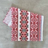 Полотенце вафельное с принтом вышивки GM Textile 35х61см 180г/м2 (Бело-красный)