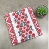 Полотенце вафельное с принтом вышивки GM Textile 35х61см 180г/м2 (Бело-красный)