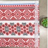Полотенце вафельное с принтом вышивки GM Textile 35х61см 180г/м2 (Бело-красный)