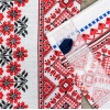 Полотенце вафельное с принтом вышивки GM Textile 35х61см 180г/м2 (Бело-красный)