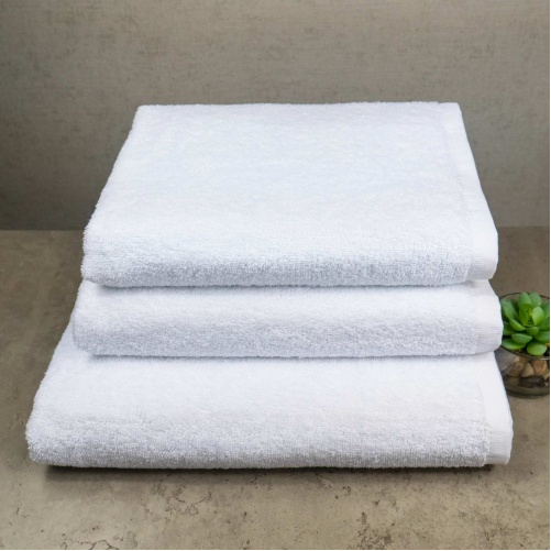 Набір махрових рушників 3шт GM Textile 50х90см, 50х90см, 70х140см 400г / м2 (Білий)