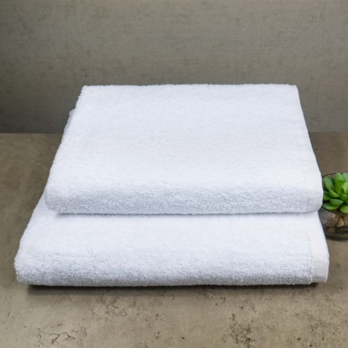 Набір махрових рушників 2шт GM Textile 50х90см, 70х140см 400г/м2 (Білий)