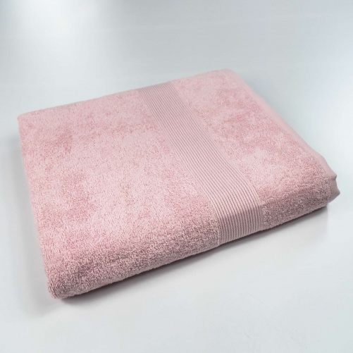 Банное махровое полотенце с бордюром GM Textile 70х140см 400г/м2 (Розовый)