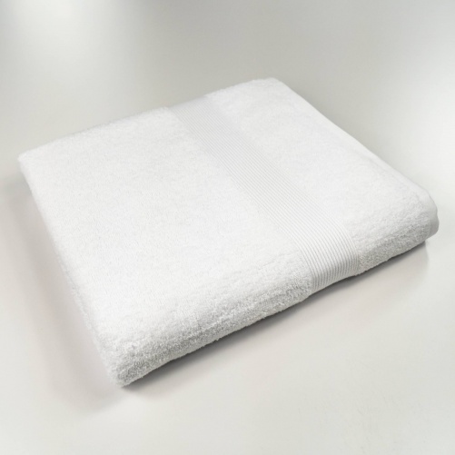 Банний махровий рушник з бордюром GM Textile 70х140см 400г/м2 (Білий)