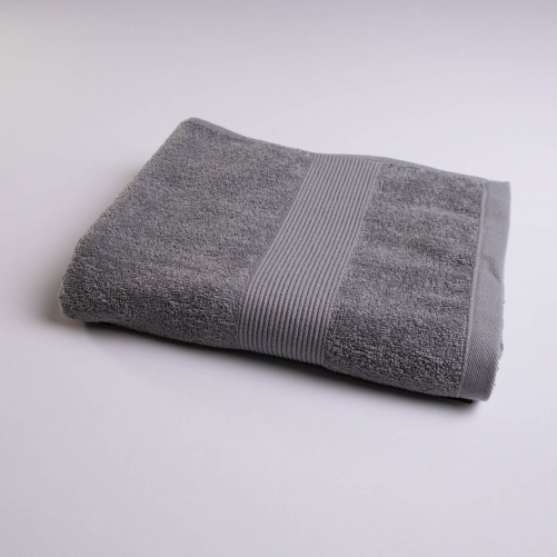 Махровий рушник середнього розміру з Бордюром GM Textile 50х90см 400г/м2 (Сірий)