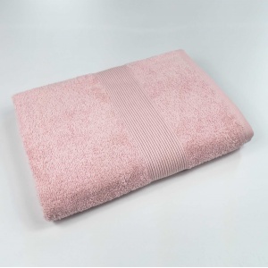 Махровий рушник середнього розміру з Бордюром GM Textile 50х90см 400г/м2 (Рожевий)