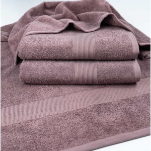 Махровий рушник середнього розміру з Бордюром GM Textile 50х90см 400г/м2 (Шоколад)