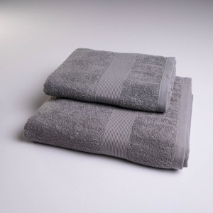 Комплект махрових рушників з бордюром 2шт GM Textile 50х90см, 70х140см 400г/м2 (Сірий)