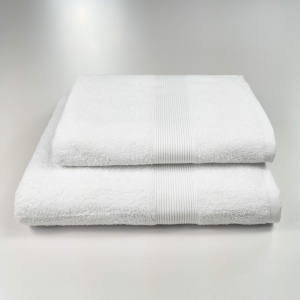Комплект махрових рушників з Бордюром 2шт GM Textile 50х90см, 70х140см 400г/м2 (Білий)