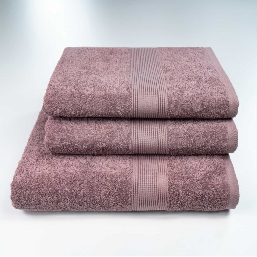 Набір махрових рушників з Бордюром 3шт GM Textile 50х90см, 50х90см, 70х140см 400г/м2 (Шоколад)