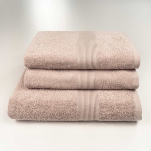 Набір махрових рушників з Бордюром 3шт GM Textile 50х90см, 50х90см, 70х140см 400г/м2 (Капучіно)