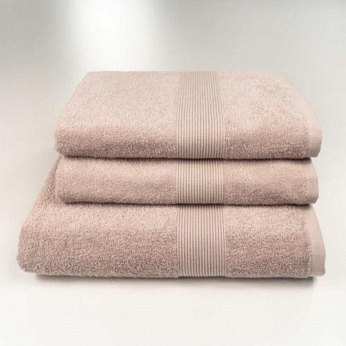 Набір махрових рушників з Бордюром 3шт GM Textile 50х90см, 50х90см, 70х140см 400г/м2 (Капучіно)