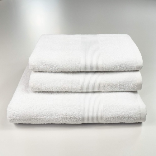 Набір махрових рушників з Бордюром 3шт GM Textile 50х90см, 50х90см, 70х140см 400г/м2 (Білий)