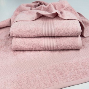 Махровий рушник середнього розміру з Бордюром GM Textile 50х90см 400г/м2 (Рожевий)