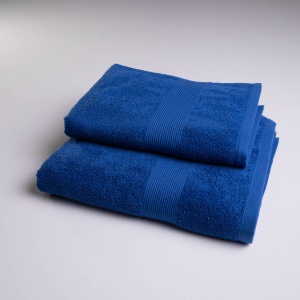 Комплект махрових рушників з Бордюром 2шт GM Textile 50х90см, 70х140см 400г/м2 (Синій)