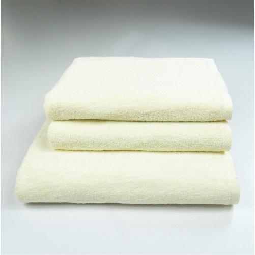 Набір махрових рушників 3шт GM Textile 50х90см, 50х90см, 70х140см 400г / м2 (Молочний)