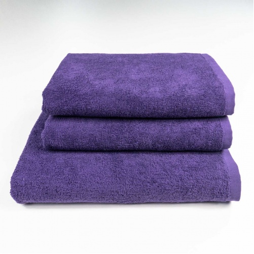 Набір махрових рушників для ванної 3шт GM Textile 50х90см, 50х90см, 70х140см 400г / м2 (Фіолетовий)