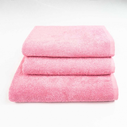 Набір махрових рушників 3шт GM Textile 50х90см, 50х90см, 70х140см 400г/м2 (Рожевий)