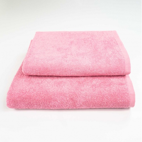 Набор махровых полотенец 2шт GM Textile 50х90см, 70х140см 400г/м2 (Розовый)