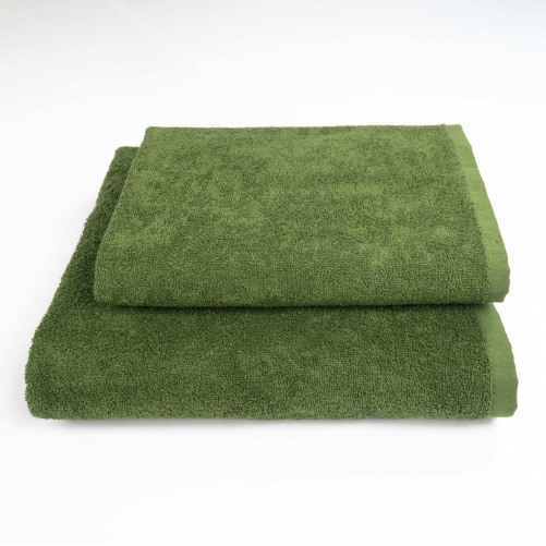 Набір махрових рушників 2шт GM Textile 50х90см, 70х140см 400г/м2 (Хакі)