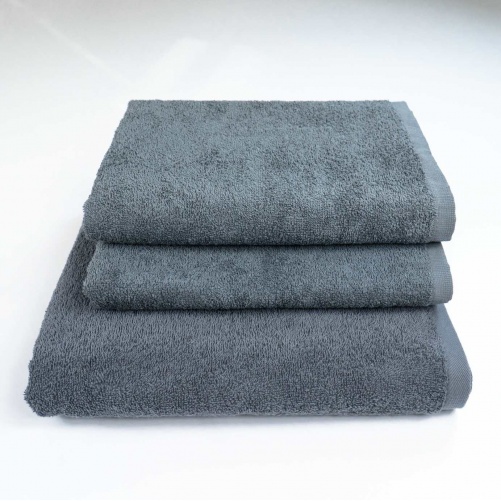 Набір махрових рушників 3шт GM Textile 50х90см, 50х90см, 70х140см 400г / м2 (Сірий)