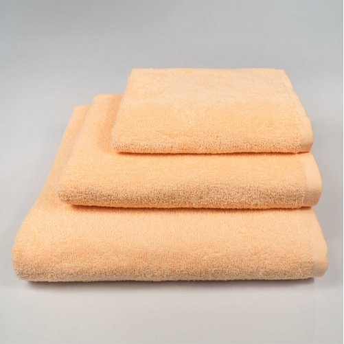 Набір махрових рушників 3шт GM Textile 40х70см, 50х90см, 70х140см 400г/м2 (Абрикосовий)