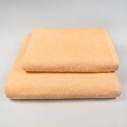 Набір махрових рушників 2шт GM Textile 50х90см, 70х140см 400г/м2 (Абрикосовий)