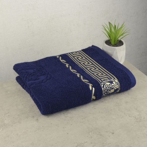 Махровий рушник GM Textile 50х90см Caesar 450г/м2 (Темно-синій)