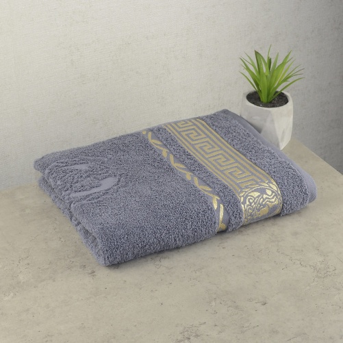 Бавовняний рушник для обличчя GM Textile 50х90см Caesar 450г/м2 (Сірий)