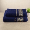 Набор полотенец для ванной 2шт GM Textile 50х90см, 70х140см Caesar 450г/м2 (Темно-синий)