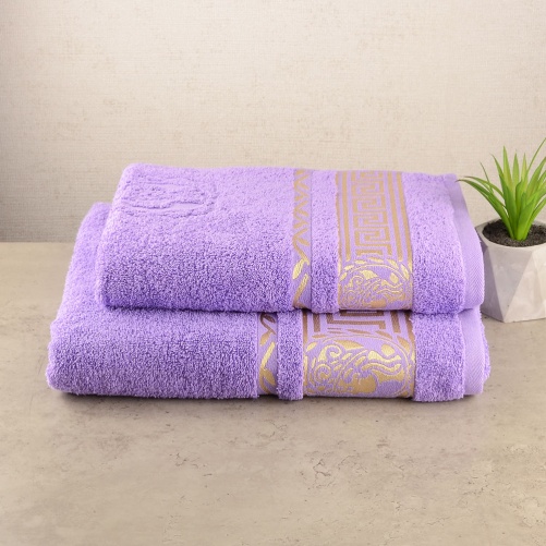 Комплект полотенец махровых 2шт GM Textile 50х90см, 70х140см Caesar 450г/м2 (Лавандовый)