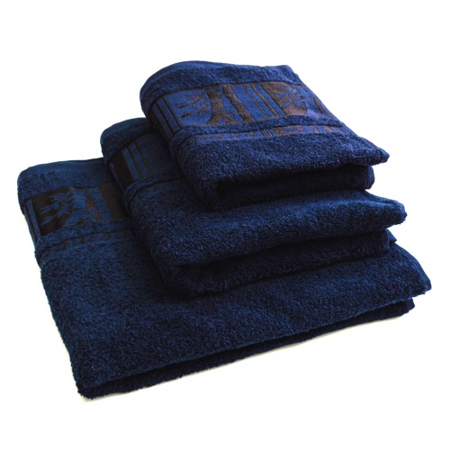 Комплект рушників 3шт GM Textile 40х70см, 50х90см, 70х140см BambooN 450г/м2 (Темно-синій)
