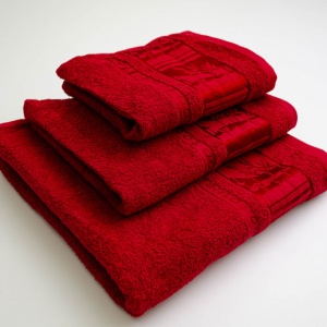Набор махровых полотенец 3шт GM Textile 40х70см, 50х90см, 70х140см BambooN 450г/м2 (Красный)