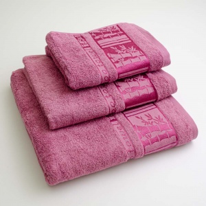 Набор полотенец для ванной 3шт GM Textile 40х70см, 50х90см, 70х140см BambooN 450г/м2 (Пудровый)
