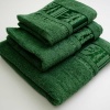 Набір махрових рушників 3шт GM Textile 40х70см, 50х90см, 70х140см BambooN 450г/м2 (Зелений)