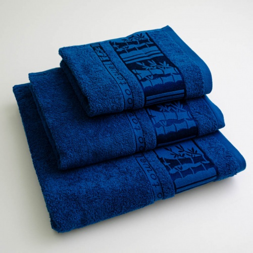 Набор махровых полотенец 3шт GM Textile 40х70см, 50х90см, 70х140см BambooN 450г/м2 (Синий)